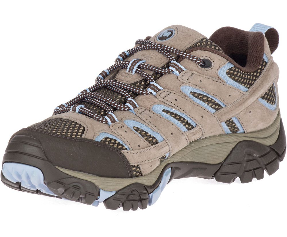 Buty Trekkingowe Merrell Damskie Szare - Moab 2 Waterproof - 670238-AUF